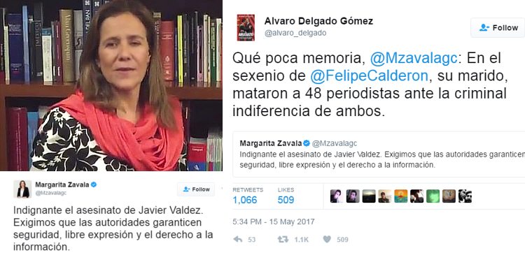 Mujer de Calderón se cuelga de asesinato de periodista… y le recuerdan los 48 asesinados en espuriato de su esposo