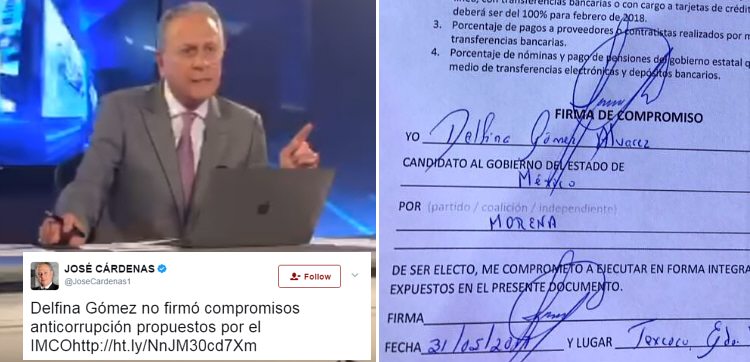 “Periodista” llamado calumniador por AMLO acusa a Delfina Gómez de no firmar compromisos anticorrupción; SÍ FIRMÓ
