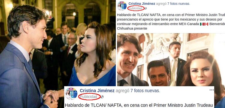 A FALTA DE TALENTO, EXHIBICIONISMO: "Diputada" panista paga por viralizar fotos que se tomó con Trudeau