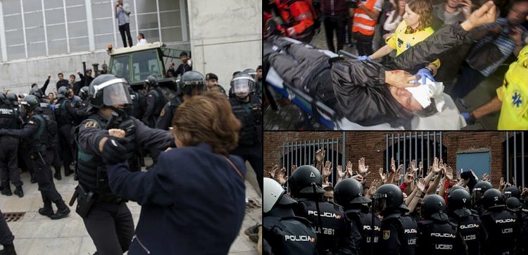 VIDEOS: Gobierno de España reprime brutalmente a Cataluña para impedir referéndum; hay cientos de heridos