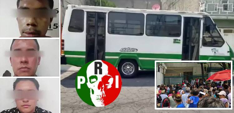 Para rematar, reclutadores del PRI asaltan camión de acarreados que acababan de vender su INE al PRI