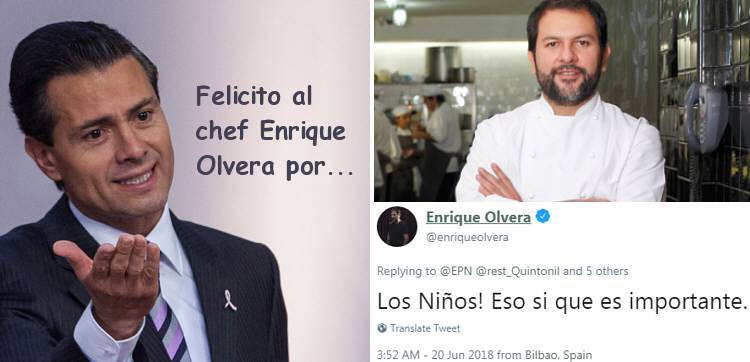 Felicita Peña a reconocido chef mexicano y éste le responde que mejor se preocupe por los niños migrantes