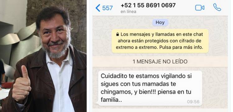 A través de WhatsApp, amenazan de muerte a Fernández Noroña y otros candidatos en la CDMX