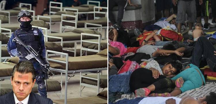 Prefieren migrantes pasar la noche en la calle a dormir en el "albergue" del régimen de Peña