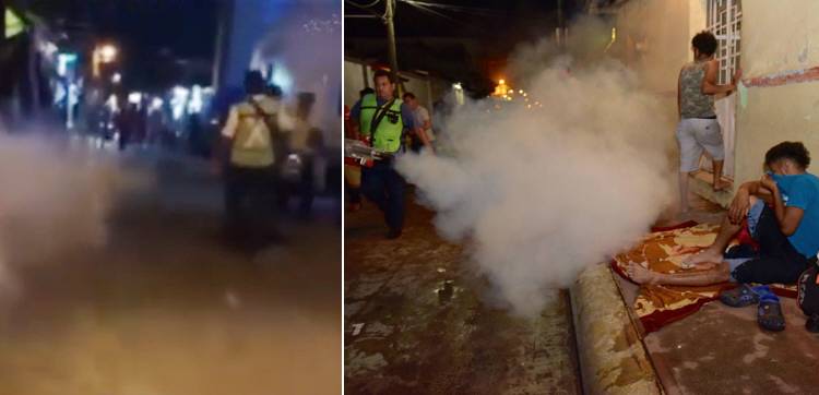 Empleados municipales "fumigan" con insecticida a migrantes mientras dormían en Huixtla (VIDEO)