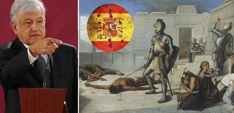 AMLO analiza publicar pliego de delitos para exhibir atrocidades de España durante "conquista"