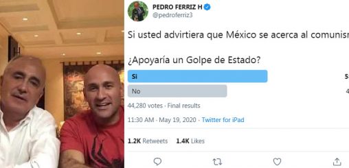 Ahora el “periodista” Pedro Ferriz Hijar difunde encuesta sobre apoyar un golpe de Estado en México